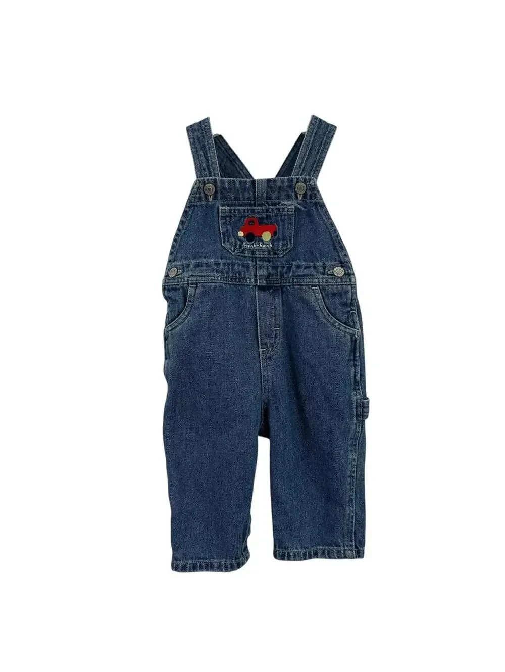 Carter's Dark Blue Denim Overalls with Red Truck Patch